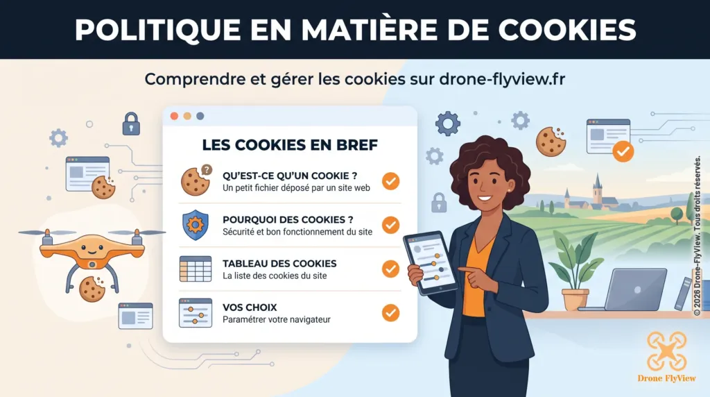 Illustration de la politique en matière de cookies de drone-flyview.fr : définition, utilité, tableau des cookies et réglages du navigateur